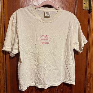 COMFORT COLORS Fearless Taylor Swift Cropped Embroidered T-Shirt Womens Size L
